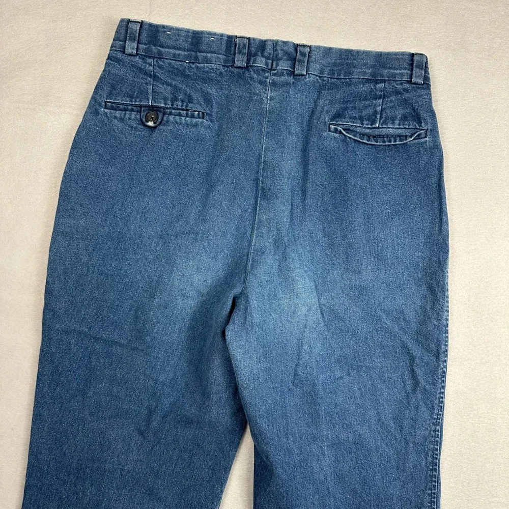J.Crew Outfitters Oarsman Mens Pleated Denim Trousers Straight Leg Blue Size 31